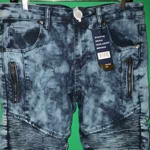 Partisan stretch fit jean shorts,color acid blue, size various